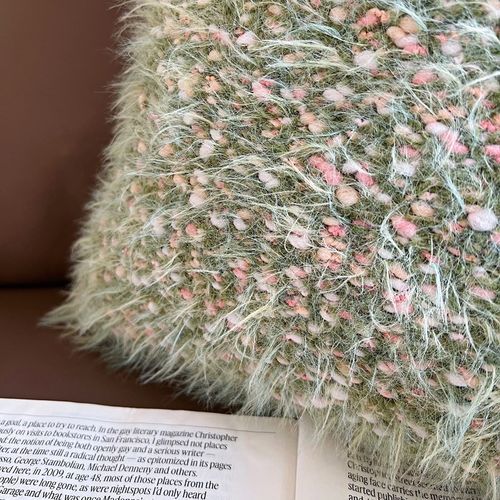 法式田园莫奈花园彩色抱枕高级感毛绒客厅沙发靠枕床上用靠垫