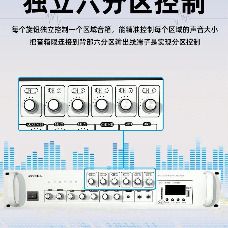 今世盾蓝牙功放机家用大功率专业功放店铺校园广播定压分区功放器