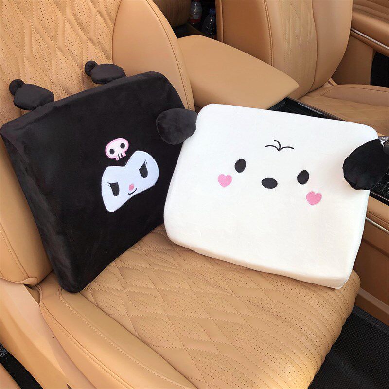 卡通汽车腰枕车用头枕记忆棉腰靠办公座椅垫车载座椅腰托车用颈枕