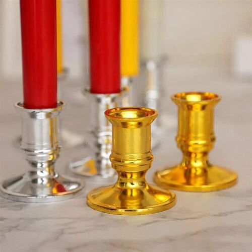 Party Wedding Home Pillar Silver Stand Candlestick Decoratio