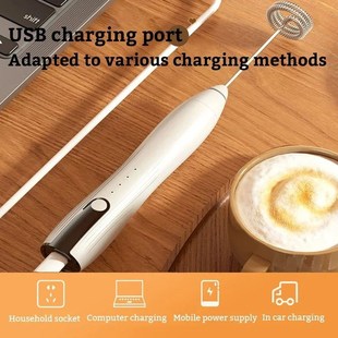 Electric Milk Frother USB Rechargeable Foam Maker Mixer Coff