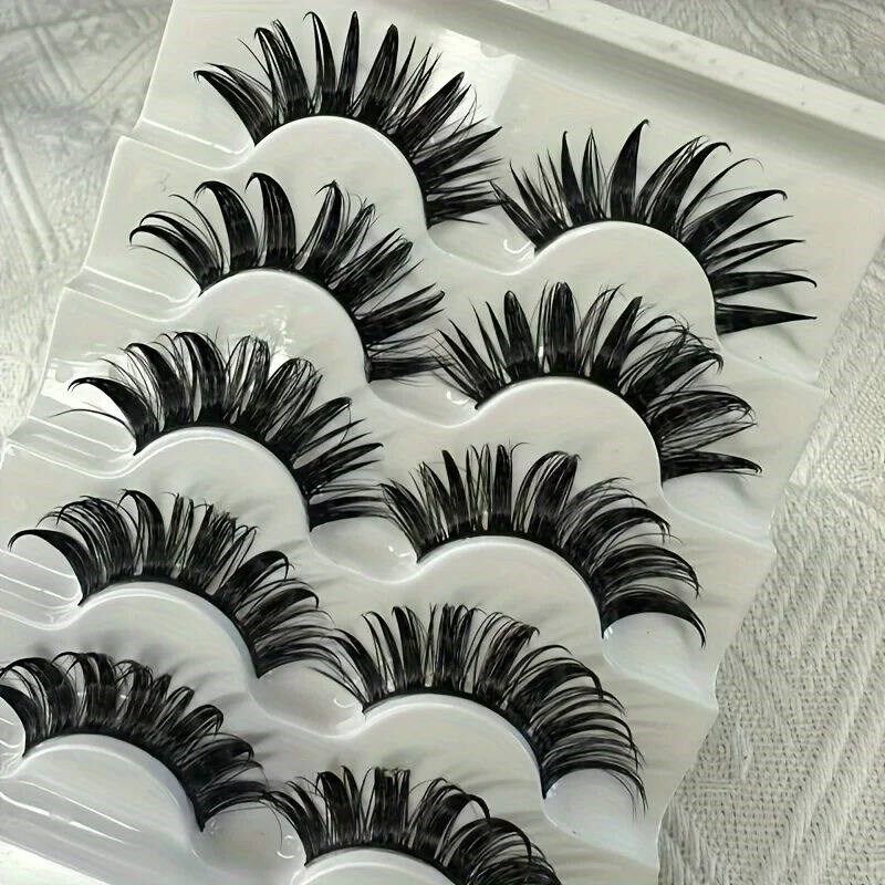 10 pairs of manga eyelashes, Japanese role-playing, spiky ey - 实物图