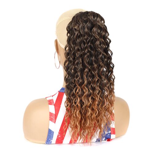 Curl Hair Ponytail 16 22 30 Round Net Pull Rope Long Curly P