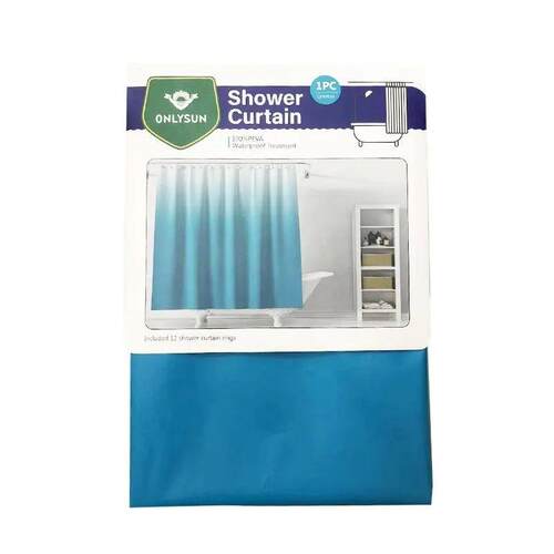 Fashion Plain Color Gradient Shower Curtain Waterproof, Mild