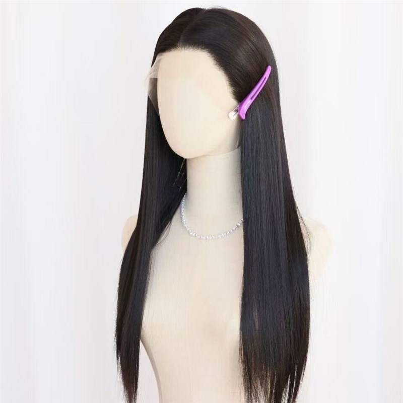 Hot-selling Natural Hairline Black Long Straight Front Lace - 实物图