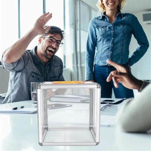Lottery+Box+Storage+Container+Transparent+Case+Office