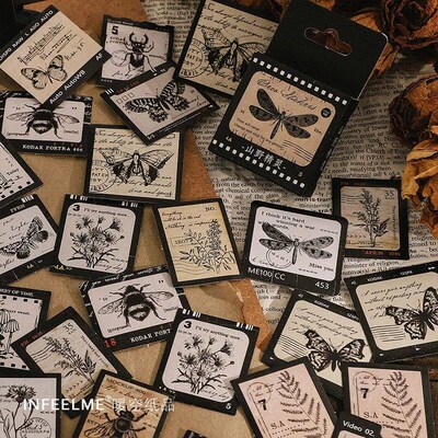 46 Pcs Kawaii Vintage Paper Stationery er Set Animal Plants