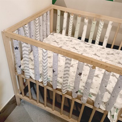 12pcs Baby Bed Crib Bumper Newborn Bumpers Infant Safe Fence