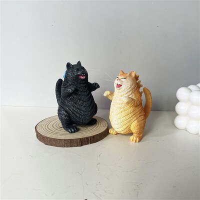 跨境Monster Cat Figurine怪兽猫雕像家居办公桌面创意装饰品摆件