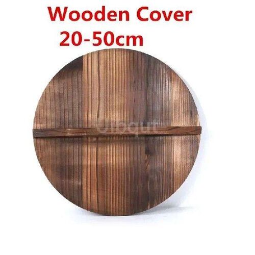 Wooden wood cover Handmade fir anti-scalding pot cover wok
