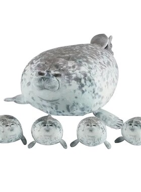 40cm Mother and son Seal five-piece plush toy Seal zipper to