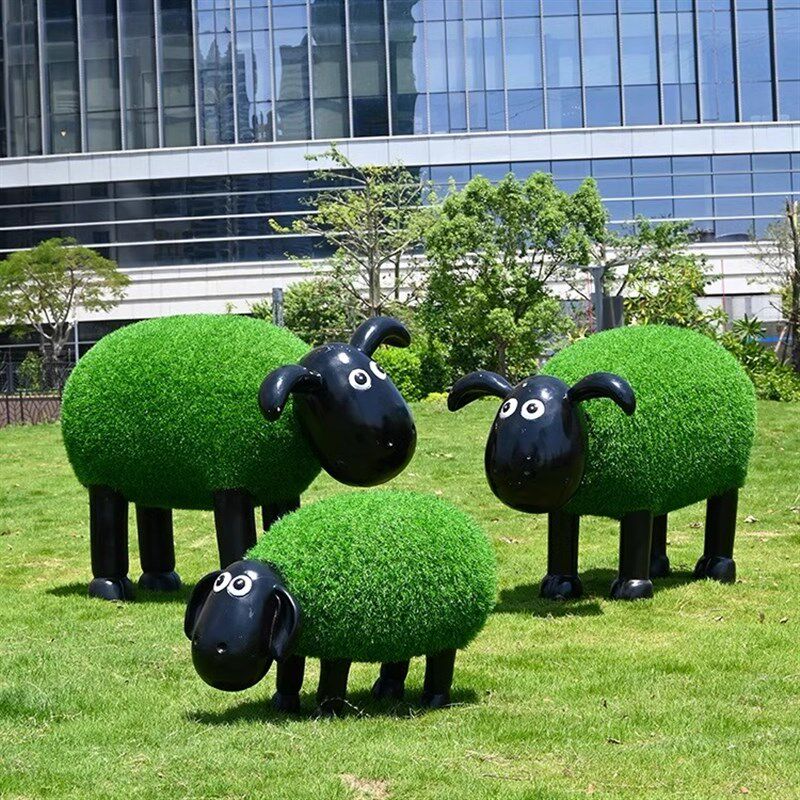 卡通草皮羊雕塑玻璃钢小区草坪植草羊绿化小品园林景观装饰品造景,家居饰品,落地摆件,淘宝优惠券,粉丝福利购,淘宝优惠卷