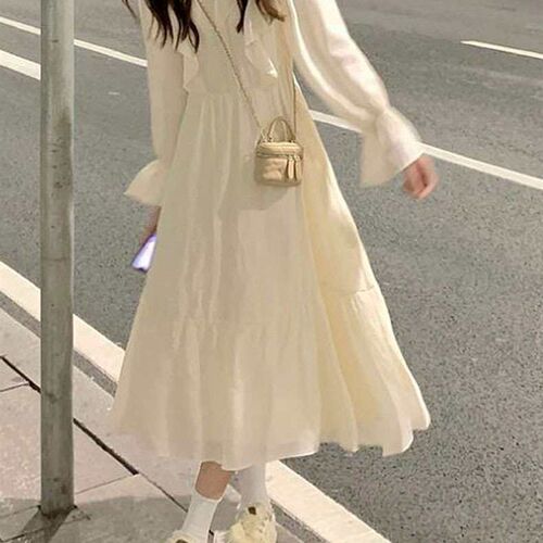 Gentle Style First Love Dress Tight Waist French Style High-