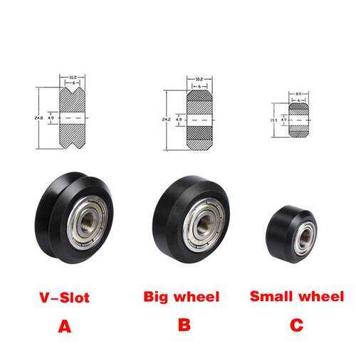 12/24pcs CNC Openbuilds Plastic POM Wheel with 625zz Idler P