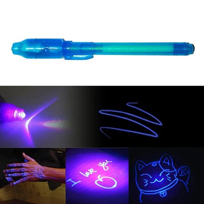 UV Light Pen Invisible Magic Pencil Secret Fluorescent Pen D