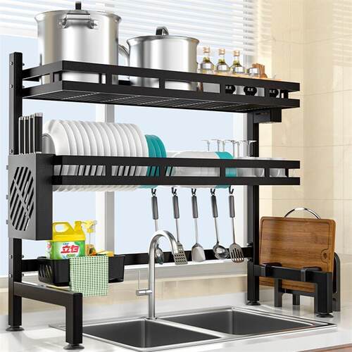 Over The Sink Dish Drying Rack, with Cutting Board Drainer