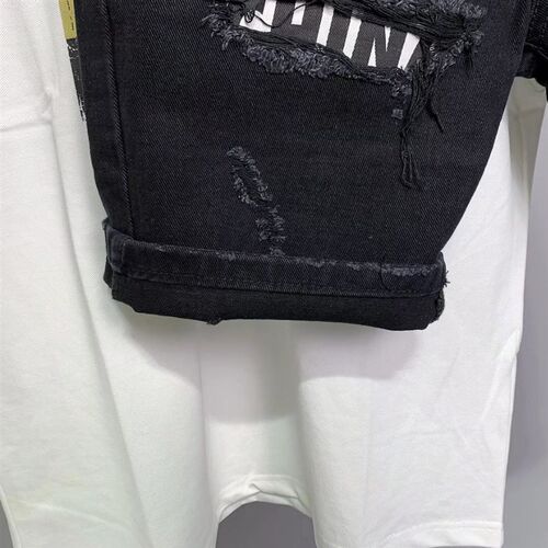 New Mens 2023 Hole ers Korean Fashion Slim Denim Short Pant