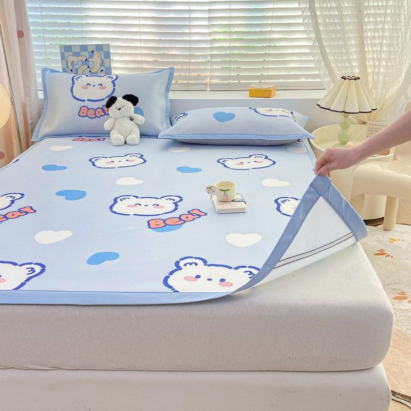 夏季凉席冰丝席202床笠款空调席子三件学生宿舍单人夏天折叠,床上用品,冰丝席,淘宝优惠券,粉丝福利购,淘宝优惠卷