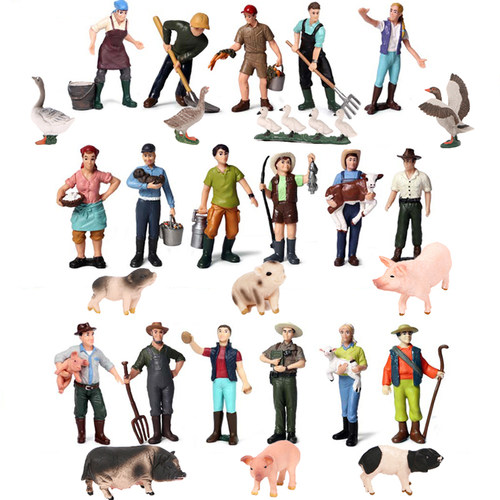 Action & Toy Figures Simulation Farm Animal Farmer Staff Fee