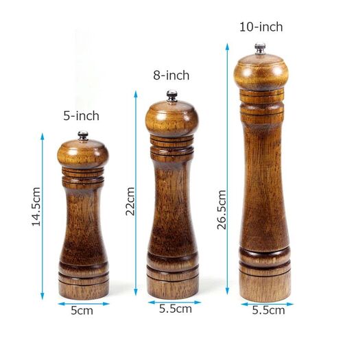 Wood Salt and Pepper Grinder Set, Pepper Mill, Salt Shakers