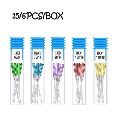 15/6/5Pcs Anti-Jumping Sewing Machine Needle Stretch Fabric