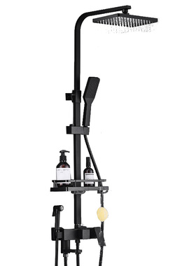 Double shower faucet set black bathroom lift shower nozzle