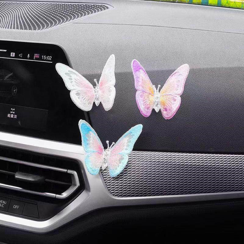 Animated butterfly car ornament, a decorative accessory for
