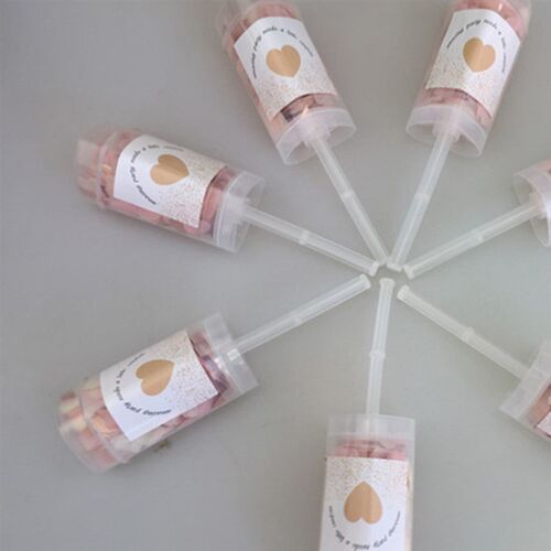 10pcs Heart Push Confetti Poppers Heart-shaped Paper Push ub