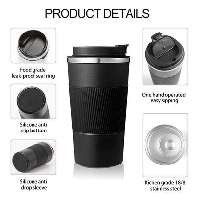380ml 510ml Stainless Steel Coffee Cup Thermal Mug Garrafa T