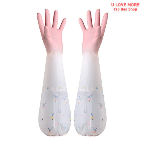 Rubber Gloves Womens Kitchen Thickened Washing Clothes Wash
