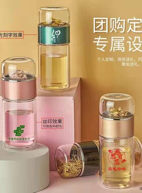 Tea Water Bottle High Borosilicate Glass Double Layer Tea Wa