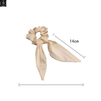 Luxury Satin Silk Bow Streamers Hair Ring Knotted Scrunchie