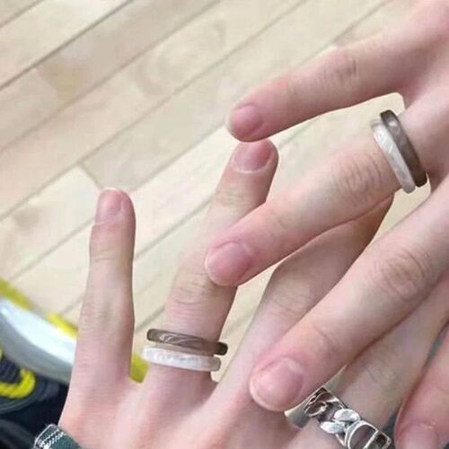 2Pcs Acrylic Cute Rings Set Colorful Rings Transparent Stack
