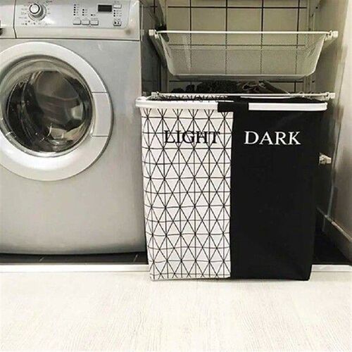 Laundry Basket Dual Color Dirty Clothes Hamper Container