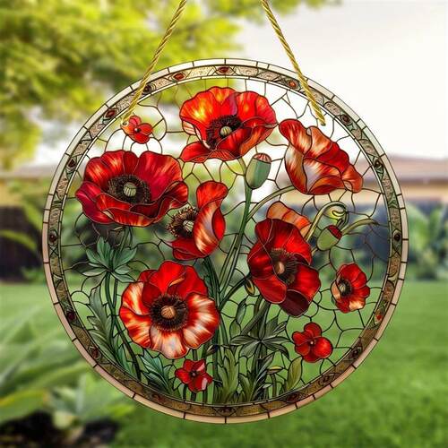 1pcs 8in 2D Acrylic Colored Summer Plant Light-Collecting De