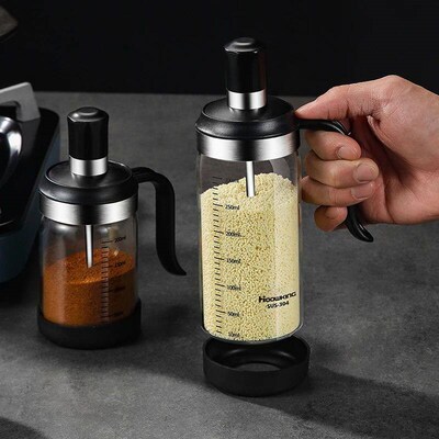 1pc Spice seasoning  bottle  kitchen supplies glass transpar