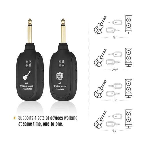 A8 UHF Wireless Guitar Transmitter Receiver Set 730mhz 50M R