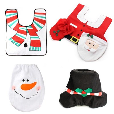 Christmas Decorations for Home Bathroom Toilet Seat Cover