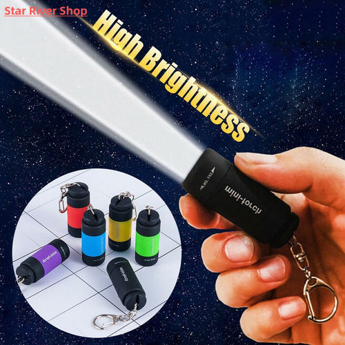 1PC Mini Keychain Pocket Torch USB Rechargeable LED Light Fl