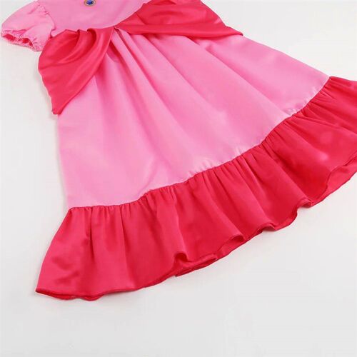Girl Princess Peach Dress for Kid Halloween Pink Disguise