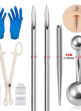 Body Piercing Kit Surgical Steel Threaded Taper Pin Needles