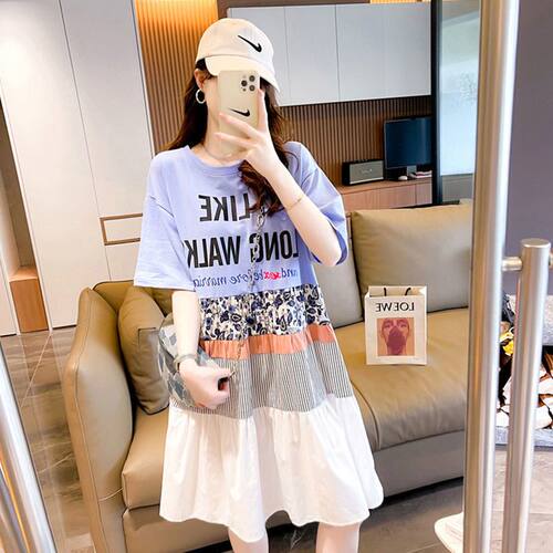 Casual Short Sleeve Letter Dresses Female Clothing Summer