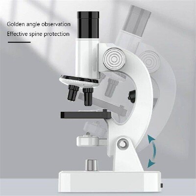200X-4800X LED Monocular Microscope W/Microscope Slides Set