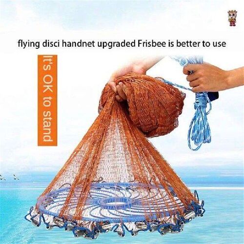1Pcs Cast Network with Steel Pendant Nylon Braided Line