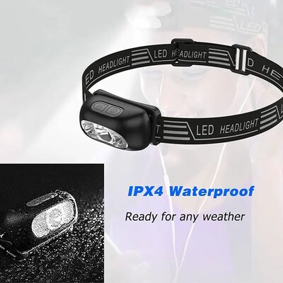 Mini Rechargeable Sensor Headlamp LED Headlight Torch Waterp