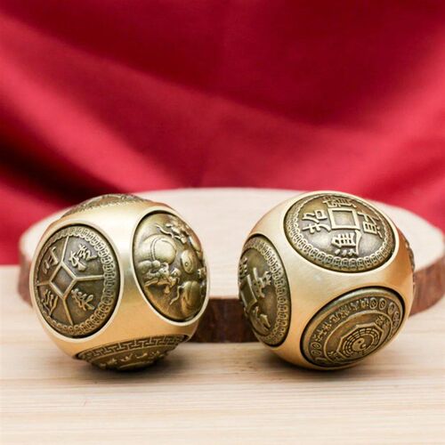 Rotating Six-Faced Chinese Lucky Coin Spinner Fidget Toy Sre