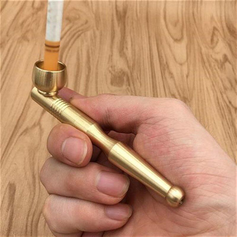 纯铜烟斗过滤两用烟袋锅子迷你创意便携黄铜旱烟杆双用锅可拆洗