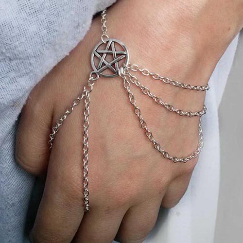 Bluelans Women Fahsion Wiccan Slave Pentagram Pentacle Decor