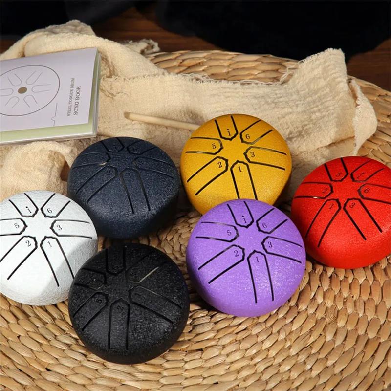 3 Inches 6 Notes Rain Drum for Outside Mini Handpan Drum for - 实物图