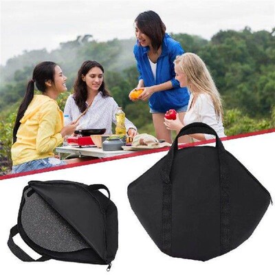 2Pcs Camping Cookware Organizer with Handle Barbecue Plate